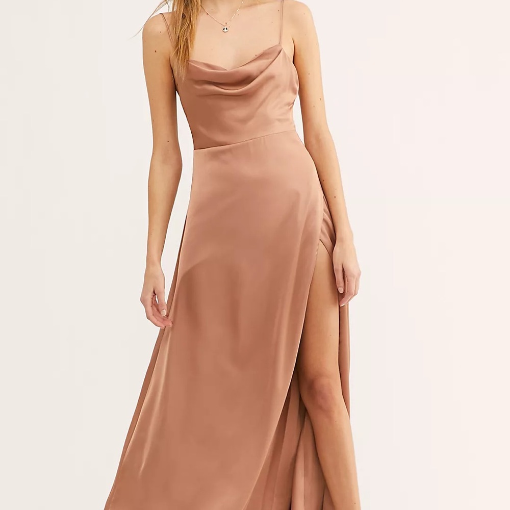 Free People Fame & Partners Gold Rosabel Dress